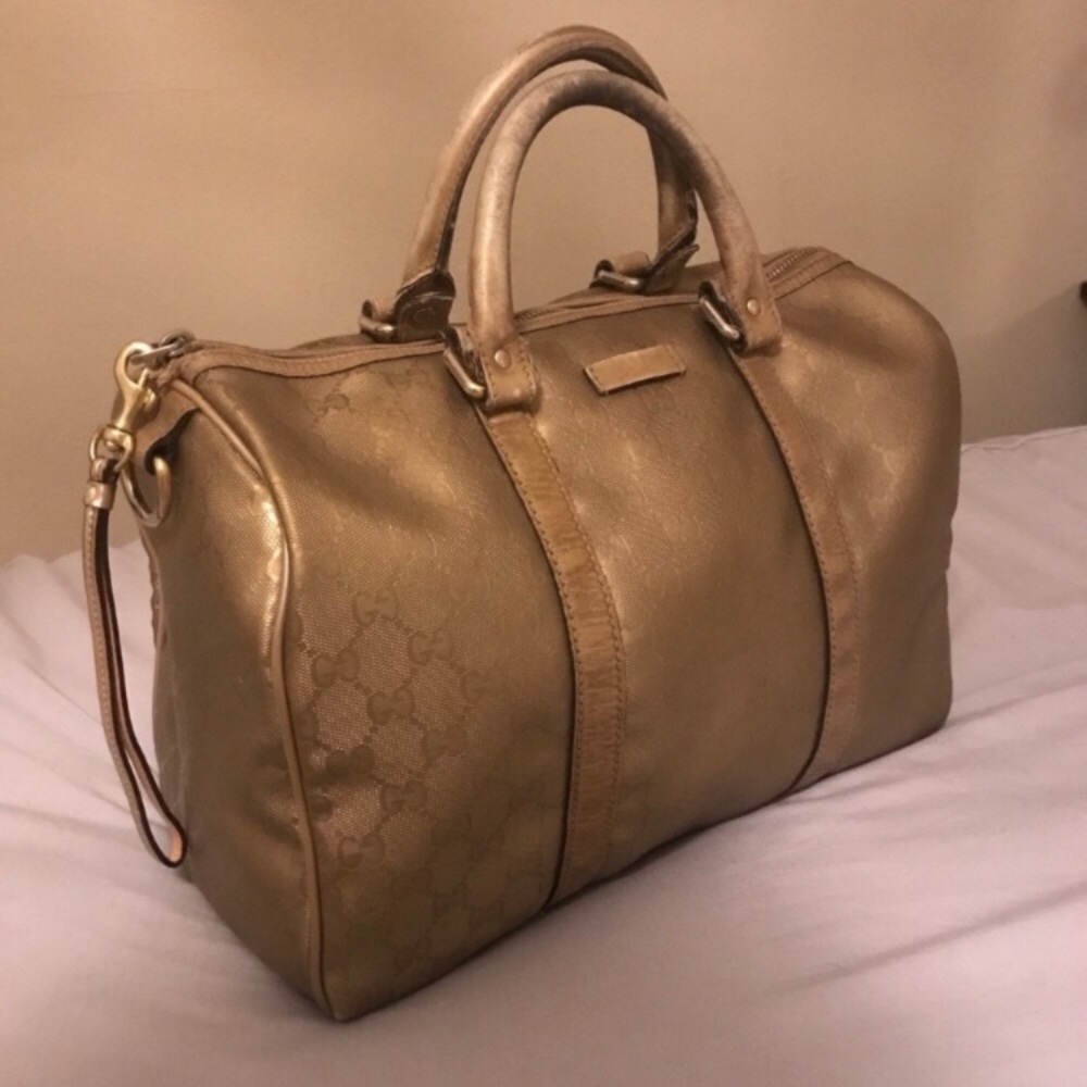 Authentic Gold Gucci Boston Bag!